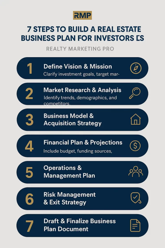 Build a Real Estate Business Plan for Investors Infographic
